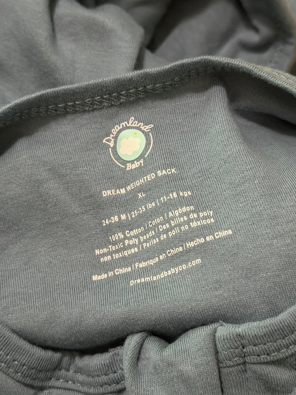 Dreamland Baby Toddler 24-36 MONTHS Blue Weighted Sleep Sack